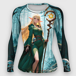 Женский рашгард Эльфийская ведьма в лесу среди черепов