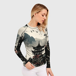Рашгард женский Японская живопись, цвет: 3D-принт — фото 2