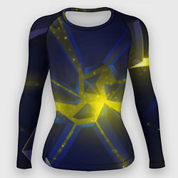 Рашгард женский Разлом космических неоновых плит, цвет: 3D-принт