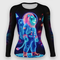 Женский рашгард Неоновый лев космонавт - нейроарт