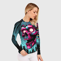 Рашгард женский Cyber skull - ai art fantasy, цвет: 3D-принт — фото 2