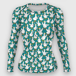 Рашгард женский Злой гусь узор, цвет: 3D-принт