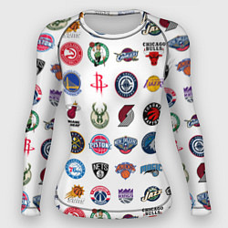 Рашгард женский Команды НБА на белом фоне, цвет: 3D-принт