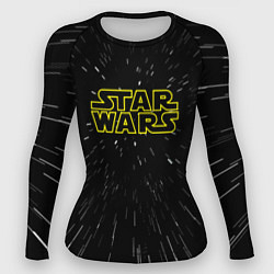 Рашгард женский Звездные войны гиперпрыжок надпись, цвет: 3D-принт