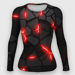 Рашгард женский Красная неоновая броня, цвет: 3D-принт