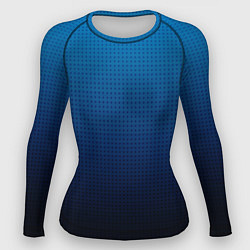 Рашгард женский Из голубого в чёрный градиент с точками, цвет: 3D-принт