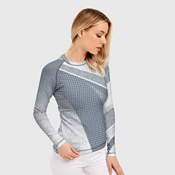Рашгард женский Светлый серо-голубой текстурированный с полосой, цвет: 3D-принт — фото 2
