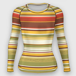 Рашгард женский Горизонтальные полосы, цвет: 3D-принт