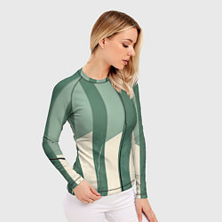 Рашгард женский Зеленые полосы, цвет: 3D-принт — фото 2