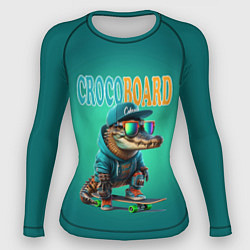 Рашгард женский Croco cub is a cool skateboarder, цвет: 3D-принт