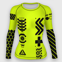 Женский рашгард Кибер текстура - ядовитая
