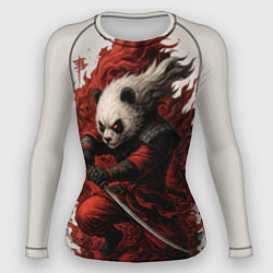 Рашгард женский Демоническая панда самурай - нейроарт, цвет: 3D-принт