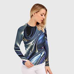 Рашгард женский Серебро жидкий металл, цвет: 3D-принт — фото 2