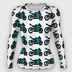 Женский рашгард Motorbike light blue