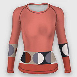 Рашгард женский Луна Малевича розовый томат, цвет: 3D-принт