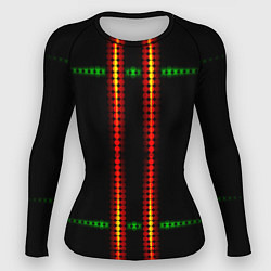 Женский рашгард Neon black green circles