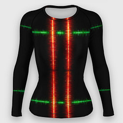 Женский рашгард Color black green red lines