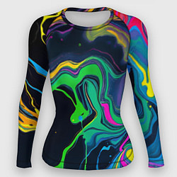 Женский рашгард Разводы и переливы разноцветной краски