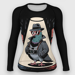 Рашгард женский Голубь шпион со старым фотоаппаратом в городе, цвет: 3D-принт