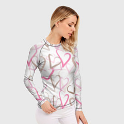 Рашгард женский Розовые сердца, цвет: 3D-принт — фото 2