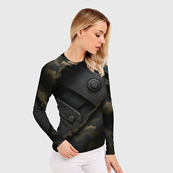 Рашгард женский Порванная камуфляжная ткань с металлом, цвет: 3D-принт — фото 2