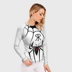 Рашгард женский Паук на белом - the web of Fate, цвет: 3D-принт — фото 2