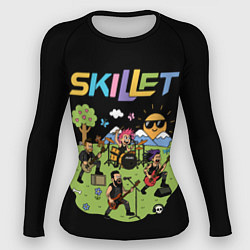 Рашгард женский Скиллет мультяшный стиль, цвет: 3D-принт