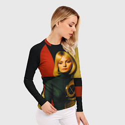 Рашгард женский Девушка с водолазным шлемом ретрофутуризм поп-арт, цвет: 3D-принт — фото 2