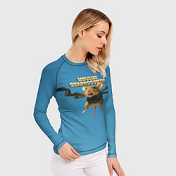 Рашгард женский Mousini Quadrocoptini мем, цвет: 3D-принт — фото 2