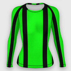 Рашгард женский Color black and green stripes, цвет: 3D-принт