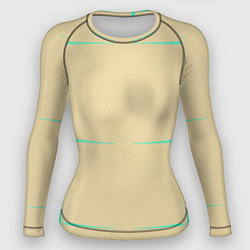 Рашгард женский Color beige green stripes, цвет: 3D-принт