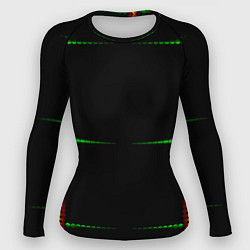 Женский рашгард Color black green orange stripes
