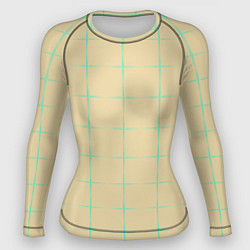 Рашгард женский Color beige green crosses, цвет: 3D-принт