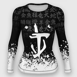 Рашгард женский Doom японские символы краски, цвет: 3D-принт