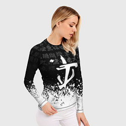 Рашгард женский Doom японские символы краски, цвет: 3D-принт — фото 2
