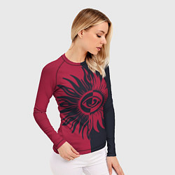Рашгард женский Солнце красно-синее, цвет: 3D-принт — фото 2