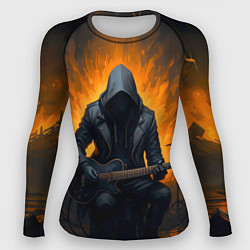 Женский рашгард Гитарист играющий в пламени