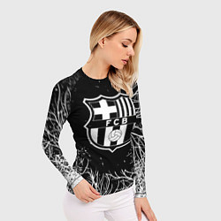 Рашгард женский Barcelona деревья белые ночь, цвет: 3D-принт — фото 2