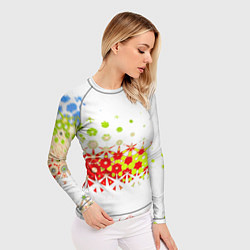 Рашгард женский Узорчатые разводы на белом, цвет: 3D-принт — фото 2