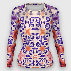 Женский рашгард Цветочная метаморфоза фиолетово-розовая