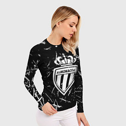 Рашгард женский Монако белые штрихи красок, цвет: 3D-принт — фото 2