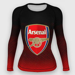 Женский рашгард Arsenal текстура полосы красные