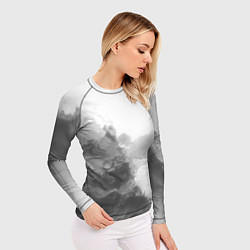 Рашгард женский Абстракция серые волны, цвет: 3D-принт — фото 2