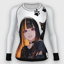 Женский рашгард Девушка и кот