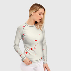 Рашгард женский Color white red shapes, цвет: 3D-принт — фото 2