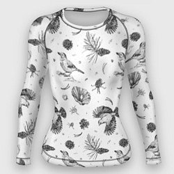 Рашгард женский Сойка в Бузулукском бору, цвет: 3D-принт