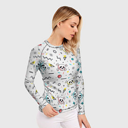 Рашгард женский Паттерн с черепами и геометрическими фигурами на Х, цвет: 3D-принт — фото 2