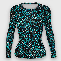 Рашгард женский Голубые неоновые крапинки, цвет: 3D-принт