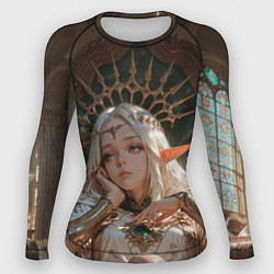 Рашгард женский Беловолосая королева эльфов на троне, цвет: 3D-принт