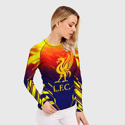 Рашгард женский Liverpool полосы геометрия, цвет: 3D-принт — фото 2